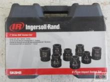 IR Ingersoll Rand SK8H8 8pc 1" Drive SAE Impact Socket Set w/ Molded Storage Case 7/8", 15/16", 1",