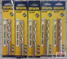 Irwin 60525 General Purpose, High Speed Steel Drill Bit... 25/64" - Set of 5