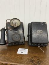 Pair of American Electric Co. telephones and subset