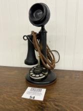 Western Electric 50AL dial candlestick telephone with Waverly number card