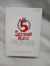 5 Second Rule Uncensored Card Game. Ages 17+