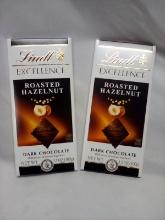 Lindt Excellence Roasted Hazelnut Dark Chocolate. Qty 2