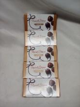 Russell Stover Assorted Carmels Qty 5- 3 Piece Boxes.