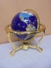 Brass & Glass Ornate Globe w/ Compass in Bottom