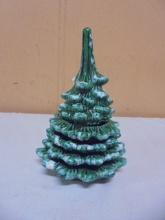 Vintage 5pc Stacking Ceramic Christmas Tree Lighter & Ashtray Set