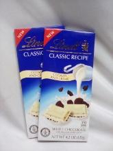 Lot of 2 Lindt Classic Recipe White Chocolate Cookies and Creme 4.2Oz Bars