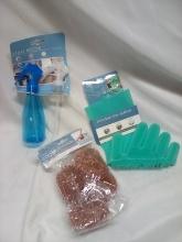 Dishwashing/Home Cleaning Lot- Scrub Glove, Copper Scubbers, Sprayers