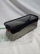 Grey 2-Tone Cloth Collapsible 5.75”x15.25”x5.5” Storage Tote