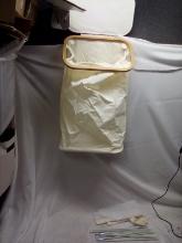 Cream/ Yellow Collapsible 26”Hx10”Dx16”W Cloth Laundry Basket