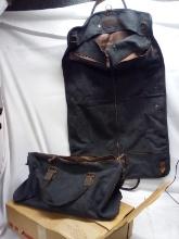 2Pc Heavy Duty Soft Cloth Luggage- Duffel Bag and Garment Bag