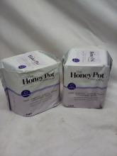 2 Packs of 12 Honey Pot Organic Overnight Pads