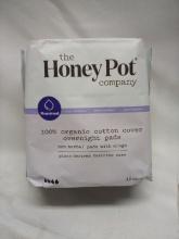 12Cnt Pack of The Honey Pot 100% Organic Cotton Cover Overnight Pads