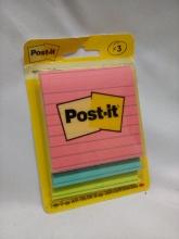 3 Packs of 50 Assorted Color Lined Post-Its