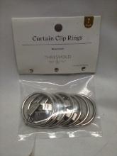 7Pc Set of Nickel Finish Threshold Curtain Clip Rings