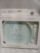 Silicone Plate and spoon Set, Mickey Mouse