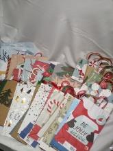 Large lot of Christmas gift bags ~50+ bags