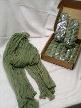 Pack of 6 Sage Green Fashion Scarves/ Cloth