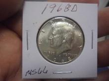 1968 D Mint 40% Silver Kennedy Half Dollar
