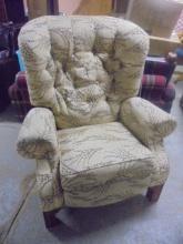 Beautiful Large Wingback Accent Pushback Recliner