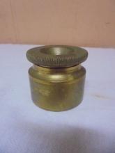 Vintage Solid Brass Ink Well w/ Screwoff Lid