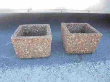 2 Matching Concrete Stone Planters