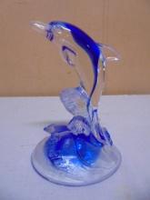 Beautiful Jumping Art Glass Dolphin