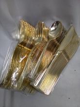Plastic Gold silverware set