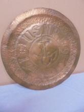 Large Hammered Copper USNR Round Décor