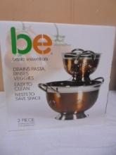 be 2pc Stainless Steel Colander Set