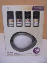 Nuvomod Portable Aroma Diffuser w/ 4 Bottles of Oil