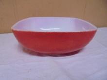 Vintage Pyrex Square Red 2.5qt Bowl