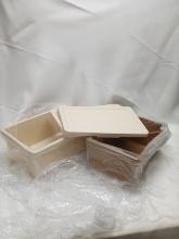 Pair of Hushee Composite 14.75”x9.75”x5.75” Totes w/ Lids