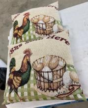 2 ROOSTER PILLOWS