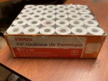 30 ROLLS OF 2-1/4 INCH x 30 FT THERMAL ROLLS