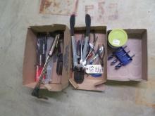 Pliers, Torch head, bolt cutters, brass screws