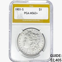 1901-S Morgan Silver Dollar PGA MS63+
