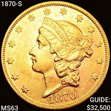 1870-S $20 Gold Double Eagle CHOICE BU