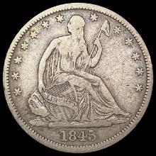 1845-O Seated Liberty Half Dollar LIGHTLY CIRCULAT