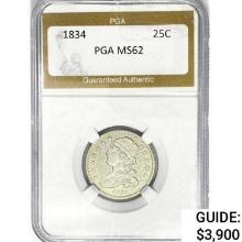 1834 Capped Bust Quarter PGA MS62