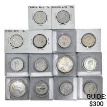 1958-2016 Canada 50c & Dollar Lot [14 Coins]