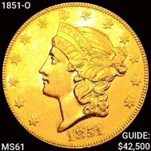 1851-O $20 Gold Double Eagle