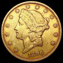 1896-S $20 Gold Double Eagle CHOICE AU