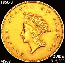 1856-S Rare Gold Dollar CHOICE BU