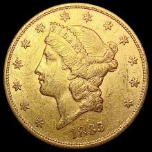 1885-S $20 Gold Double Eagle CHOICE AU