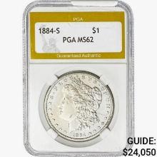 1884-S Morgan Silver Dollar PGA MS62