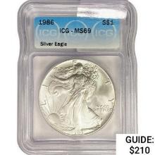 1986 American Silver Eagle ICG MS69