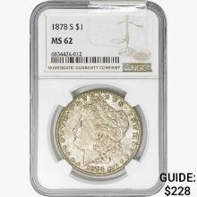 1878-S Morgan Silver Dollar NGC MS62