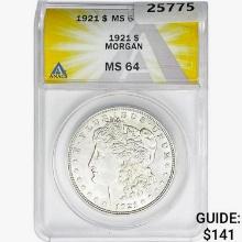 1921 Morgan Silver Dollar ANACS MS64