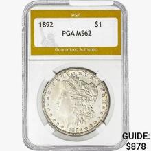 1892 Morgan Silver Dollar PGA MS62