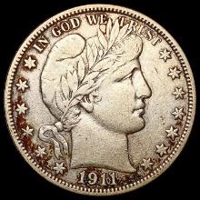 1911-S Barber Half Dollar CLOSELY UNCIRCULATED